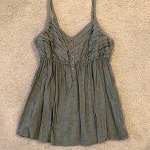 DKNY vintage size large olive green tank top with adjustable straps.